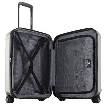 Traveler's Choice Art of Travel Hardside Expandable Luggage with Spinner Wheels, Silver