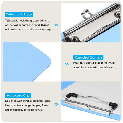 PATIKIL 17 x 12.6 Inch Clipboard Landscape, A3 PP Plastic Office Clipboards Low Profile Clip for Office Drawing Sketching, Blue