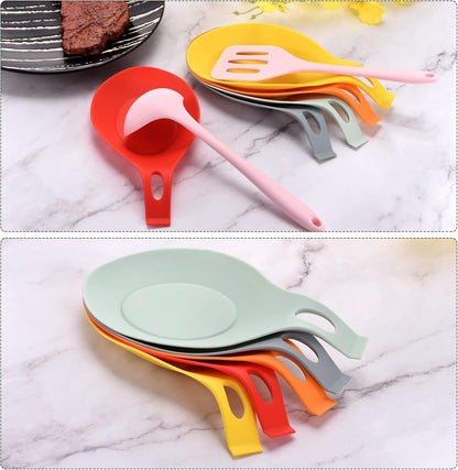 uxcell Silicone Spoon Rest, 7.68" x 3.74" Heat Resistant Utensil Holder for Spatula, Ladle, Counter, Stove Top,