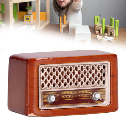 Dollhouse Furniture, 1:12 Miniature Exquisite Wooden Alloy Radio, Classic Exquisite Cute Miniature Radio Model, Dollhouse Decoration Accessories