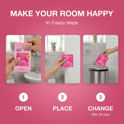Godrej Aer Power Pocket Bathroom Fragrance - Fresh Blossom, 10g (Pack of 6)