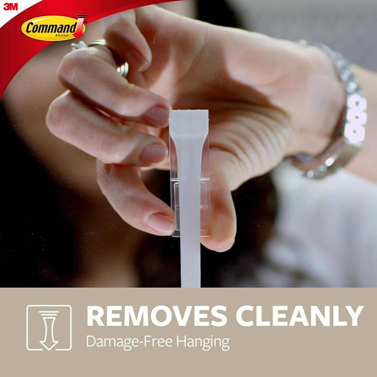 Command Picture Ledge, 21" Floating Shelf with Adhesive Strips, Quartz, Damage Free Hanging, 1 Ledge & 10 Strips