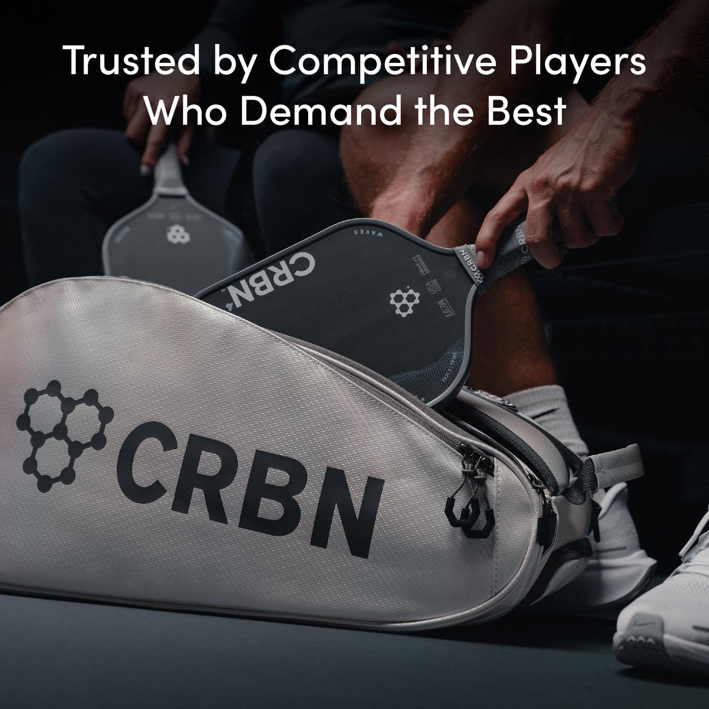 CRBN Pickleball - TruFoam Waves Paddle - Square - Carbon Fiber Pickleball Paddle - 100% Foam Core Designed for Maximum Power, 14mm