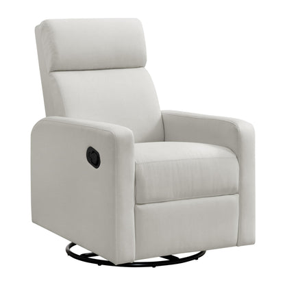 Oxford Baby Layton Manual Upholstered Glider Recliner Rocking Chair 360° Swivel for Nursery and Living Room – Oatmeal