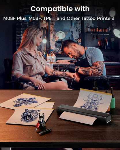 Phomemo Premium Tattoo Transfer Paper - 100 Sheets of Professional Stencil Paper for Tattooing, A4 Size Tattoo Thermal Transfer Paper for DIY Designs - Tattoo Kit for Tattoo Artist (100PCS)