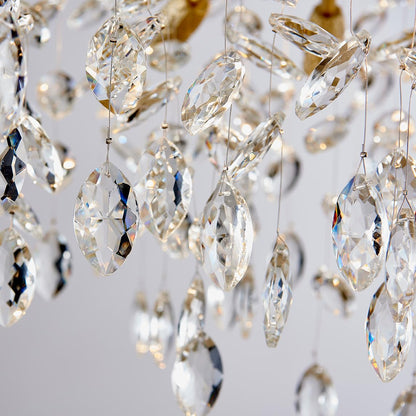TMAFON Modern Gold Crystal Chandeliers Chandeliers - L63 inch Rectangular Golden Tree Branches Ceiling Pendant Light Fixtures, Luxury K9 Raindrop for Dining Room