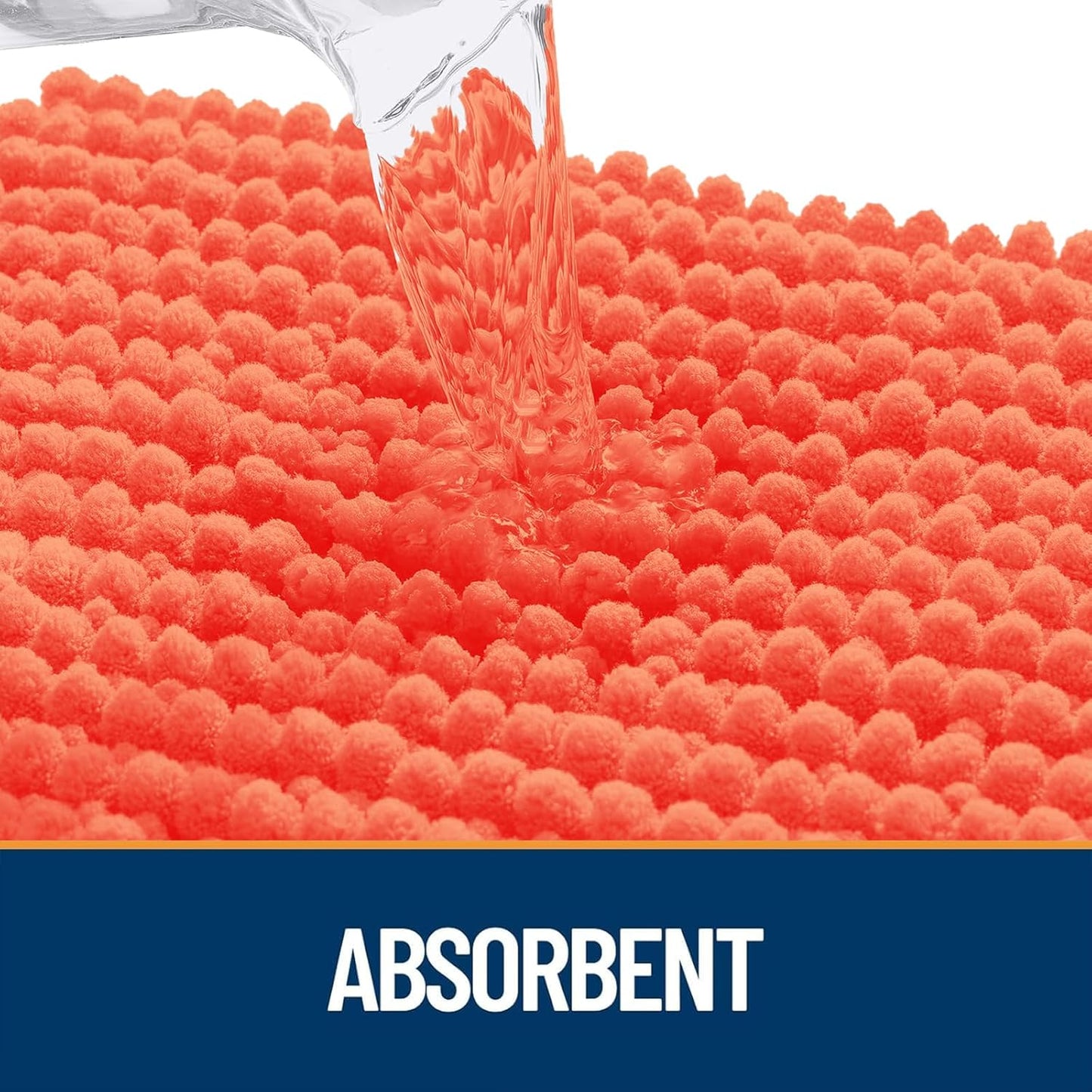 OLANLY Dog Door Mat - Ultra Absorbent Chenille Mud Doormat | Non-Slip & Washable 36x24 Coral