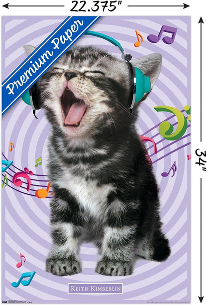Trends International Keith Kimberlin - Kitten - Singing Wall Poster, 22.375" x 34", Unframed Version