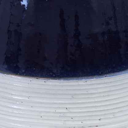 Sunnydaze 21" H Ceramic Bird Bath for Outside - Hand-Painted Outdoor Bird Bath Bowl, UV/Frost-Resistant Finish - Midnight Blue