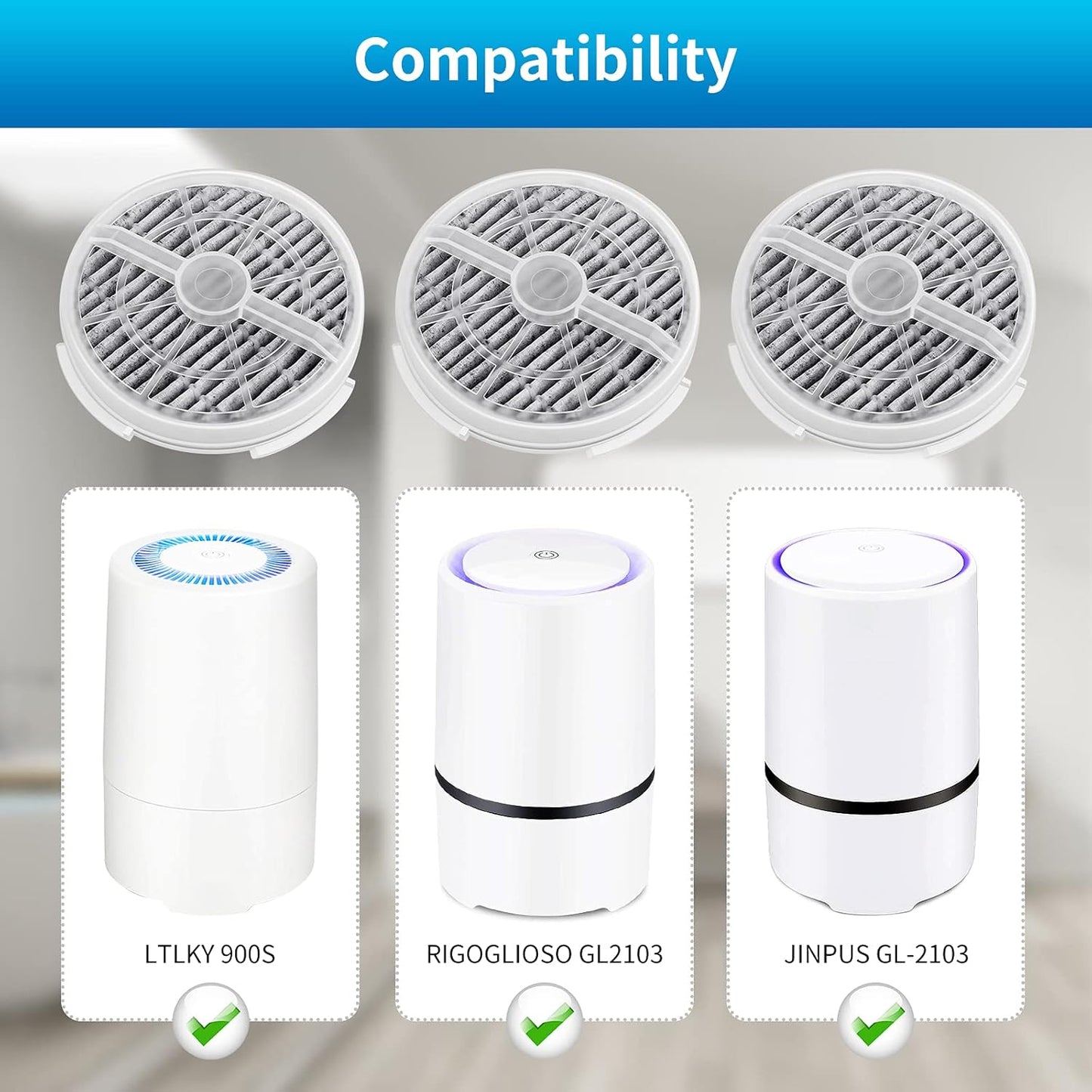 KEEPOW HEPA Filter Replacement for Frida Baby Air Purifier 3 in 1, RIGOGLIOSO Air Purifier GL2103, JINPUS GL-2103, 2