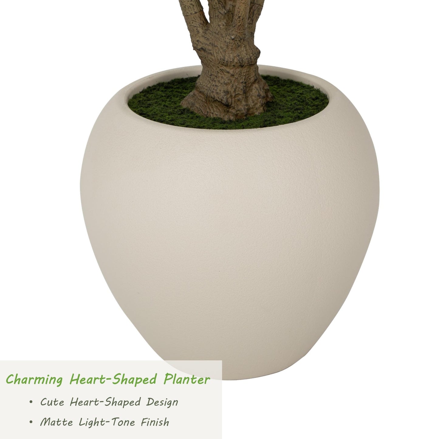 Nafresh 8FT Large Faux Olive Tree with 15''Wx13.5''H White Planter & Warm White Spotlight, Olive Trees Artificial Indoor with Multi Branches, Fake Olive Tree for Indoor Outdoor Home Office Decor