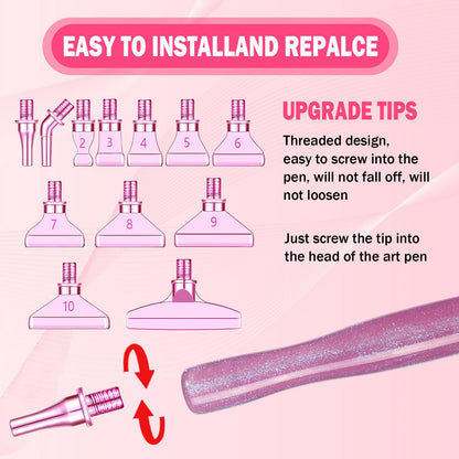 Snewvie Diamond Painting Pen Accessories Tools Set,3PCS Glitter Diamond Art Pen and 12Pcs Metal Screw Thread Multi Placer Tips,Resin Diamond Painting Drill Pens for DIY Diamond Art