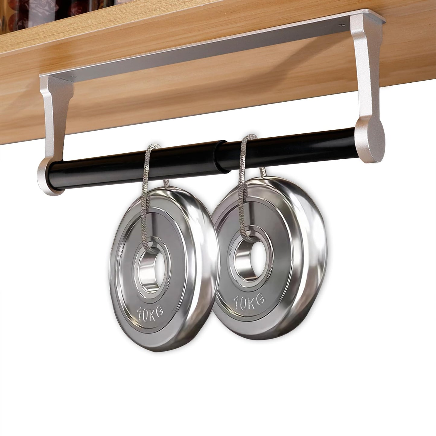 MONEER Paper Towel Holder Under Cabinet, Paper Towel Holder, Aluminum Alloy Kitchen Towel Holders, Self Adhesive Kitchen Roll Holder for Kitchen, Bathroom, Living Room (Silver)