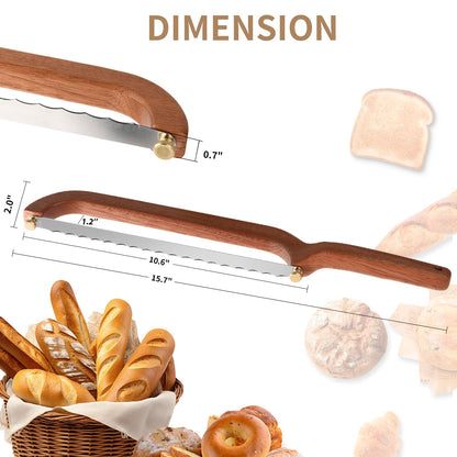 Uprichya Bread Knife for Homemade Bread Sourdough, Serrated Bread Slicer & Bread Bow Knife with Ergonomic Grip for Easy, Clean & Even Slicing