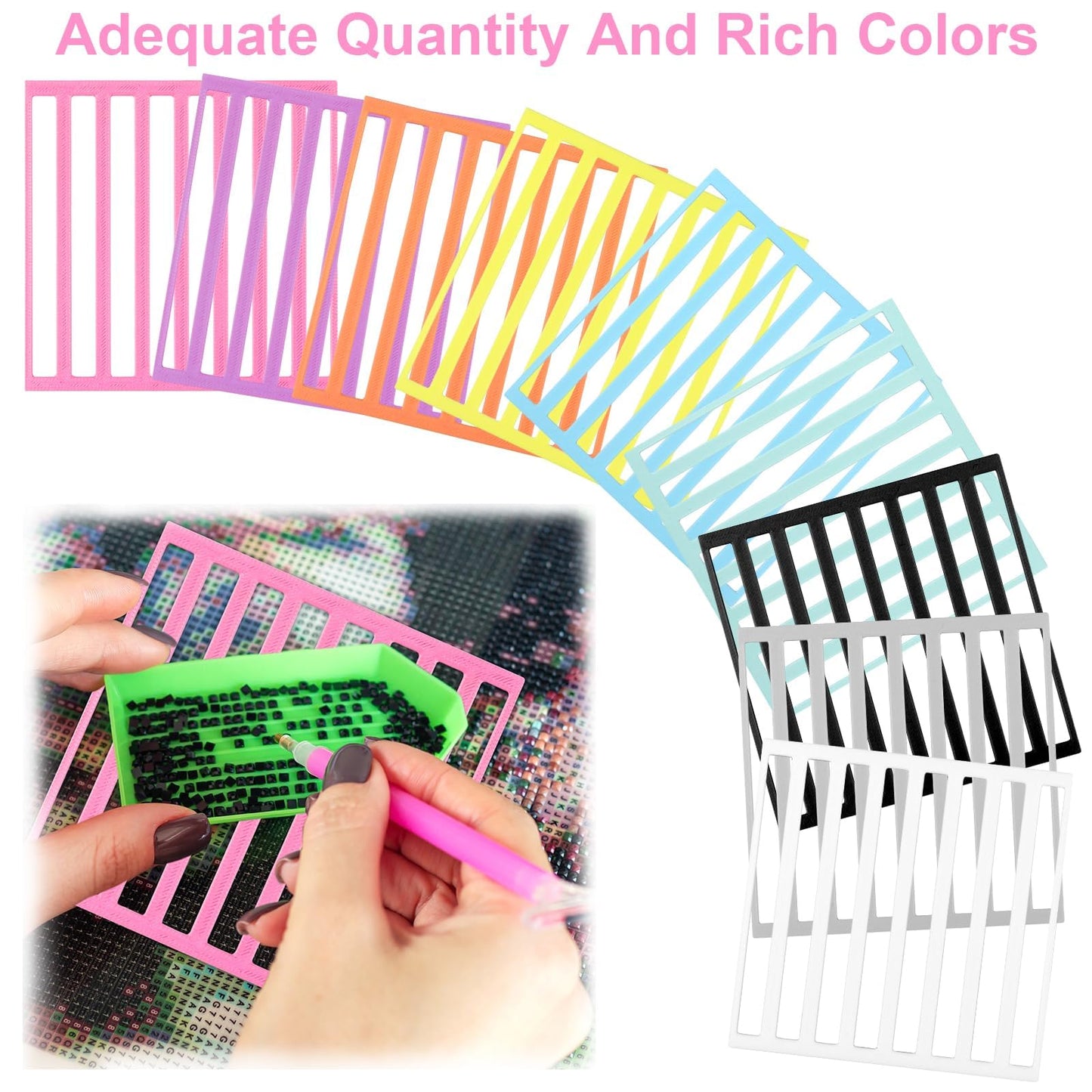 9Pcs Diamonds Painting Rulers 9 Colors Diamond Ruler Reusable Diamond Kit Alignment Tool Painting Guide for Diamonds Painting Enthusiasts