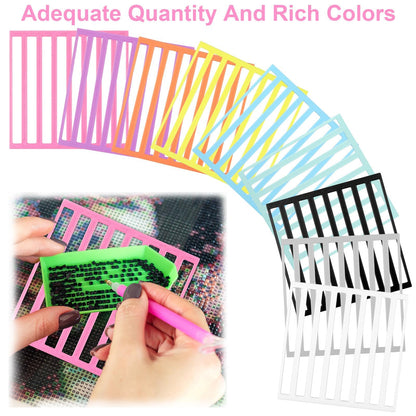 9Pcs Diamonds Painting Rulers 9 Colors Diamond Ruler Reusable Diamond Kit Alignment Tool Painting Guide for Diamonds Painting Enthusiasts