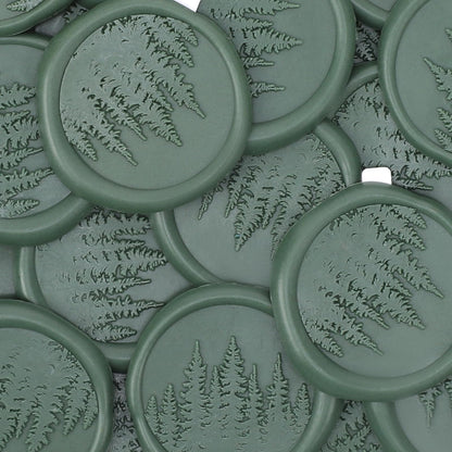 Green Tree Wax Seal Stickers - 50 Pcs Vintage Wax Seal Stickers for Wedding Invitation Party, Self-Adhesive Embossed Sealing Sticker for Envelope Birthday Christmas Gift Wrapping