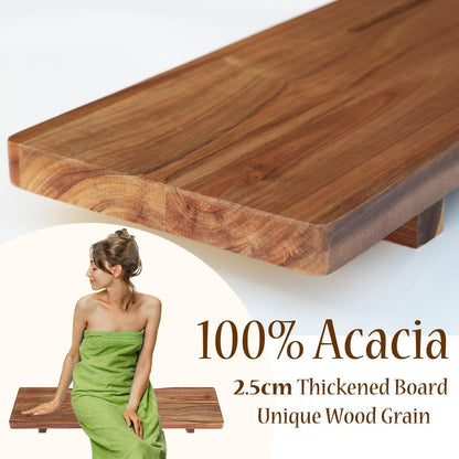 Premium Acacia Wood Bathtub Tray Caddy with Adjustable Legs, Minimalistic Design Bath Tray for Tub, Bathtub Accessories, Fit Standard and Against Wall Bath Tubs, Gift Idea for Women