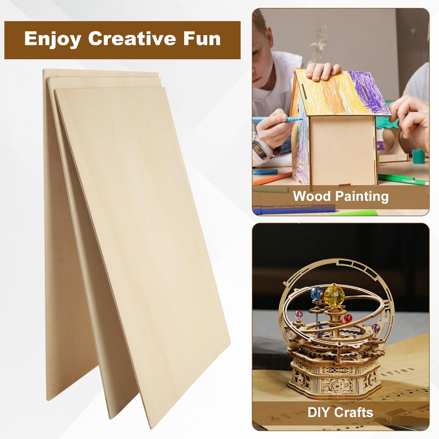 24Pcs 16 x 12 x 1/8 Inch Basswood Sheets, Unfinished Wood Boards, 3mm Basswood for Laser Cutting, Arts and Crafts, Painting, Wood Engraving, Architectural Models, Pyrography