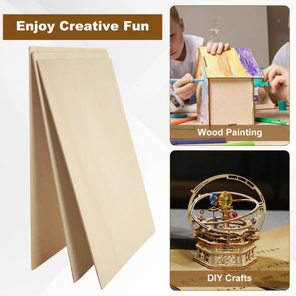 24Pcs 16 x 12 x 1/8 Inch Basswood Sheets, Unfinished Wood Boards, 3mm Basswood for Laser Cutting, Arts and Crafts, Painting, Wood Engraving, Architectural Models, Pyrography