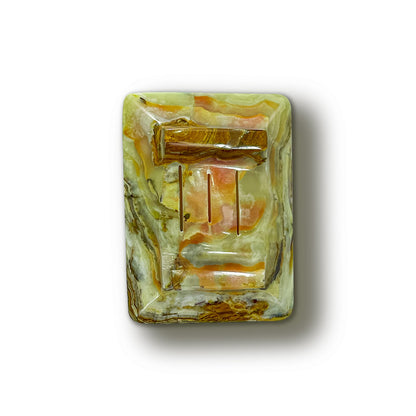 Luxury Handmade Green Calcite Crystal Soap Dish Holder with Drain for Bathroom and Shower, Best Bath Products & Sponge Tray for Kitchen & Housewarming Gifts.