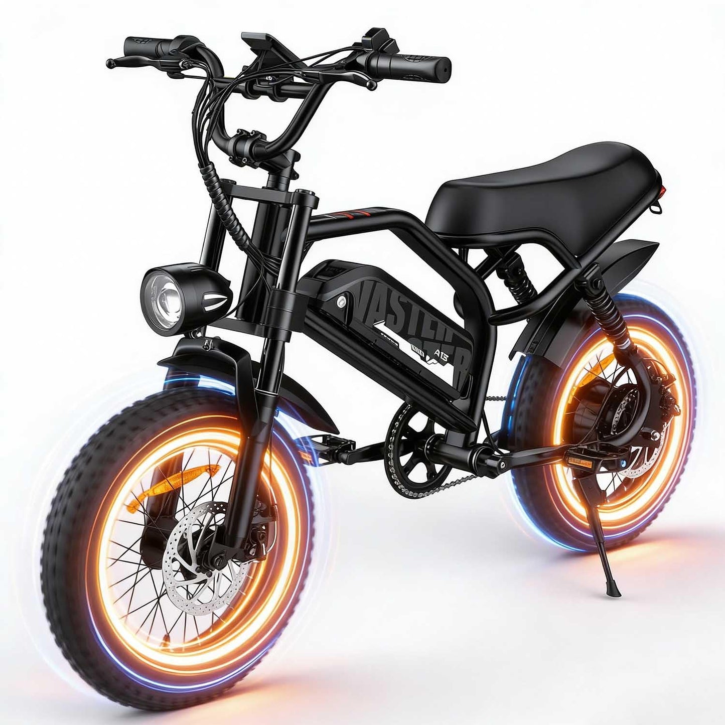 AVDLBIKE Electric Bike, 16'' Fat Tire E-Bike for Teens &Child/Adults, 500W Small Ebike with 36V/12.8Ah Removable Battery, 20 MPH /45 Mile Range, Full Suspension Off-Road Electric Dirt/Mountain Bike