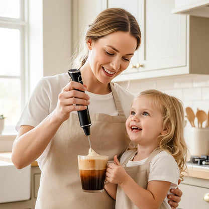 FoodVille MF06 Rechargeable Milk Frother 1800 Mah with 9 Speed and 3 Frother, LED Display Screen, Storage Stand, for Coffee Milk Foam, Cappuccino, Latte, Keto Diet, Protein Powder, Matcha, Bulletproof