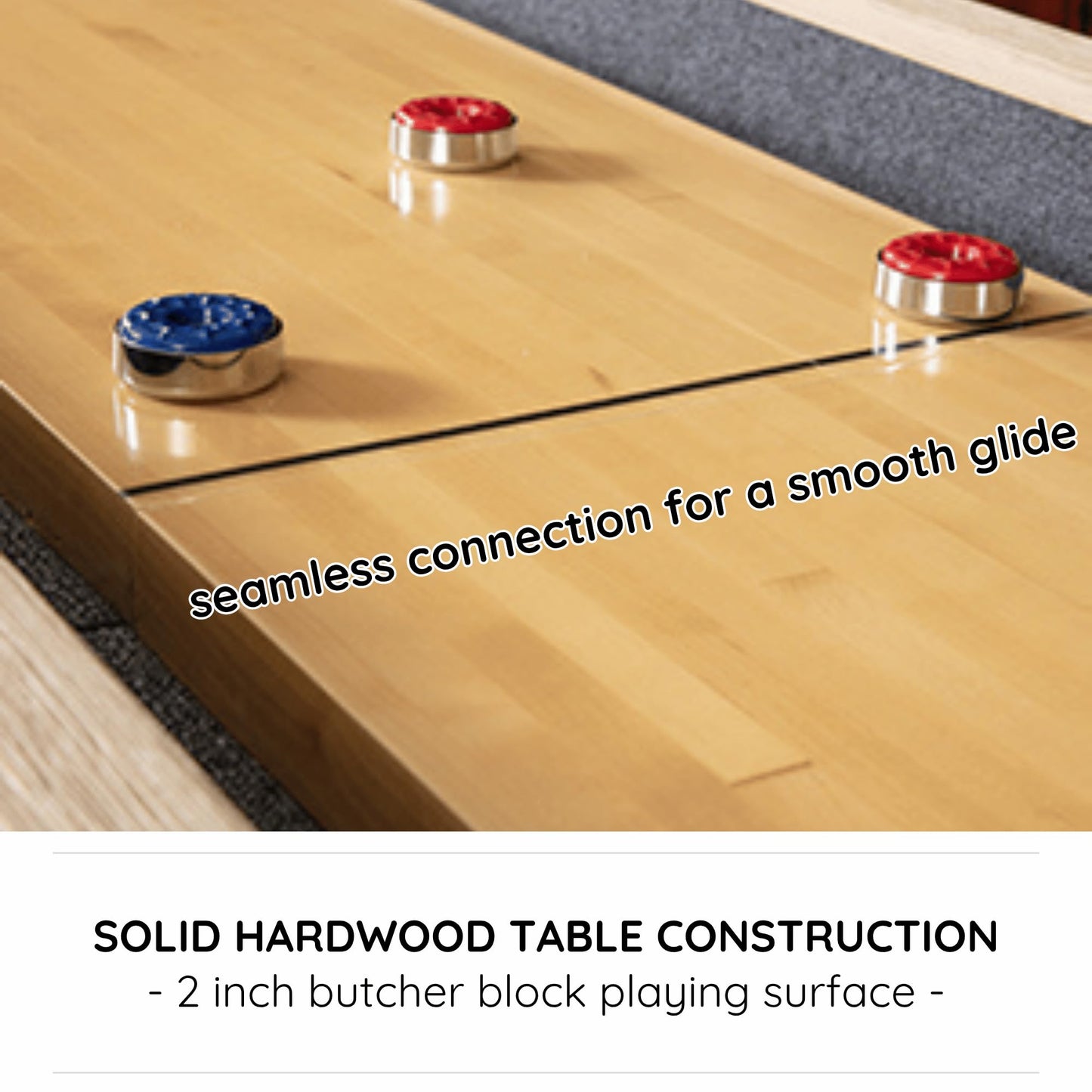 12 FT Solid Wood Shuffleboard Table, Comes in 2 6' Pieces Goes Around Stairs & Hallways, Multi Game