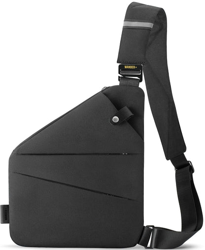 WANDER PLUS® Anti Theft Crossbody Travel Bag for Women Men, Multi-Pocket Crossbody Bag, Slim Sling Bag with Adjustable Strap