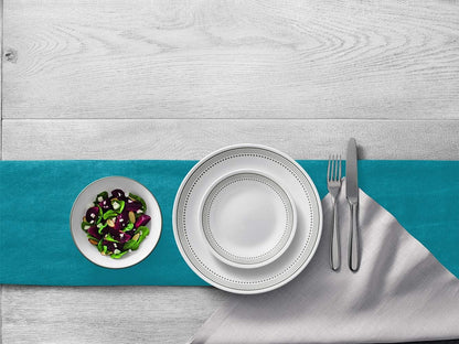 Corelle Vitrelle 18-Piece Service for 6 Dinnerware Set Triple Layer Glass and Chip Resistant, Lightweight Round Plates and Bowls Set, Mystic Gray