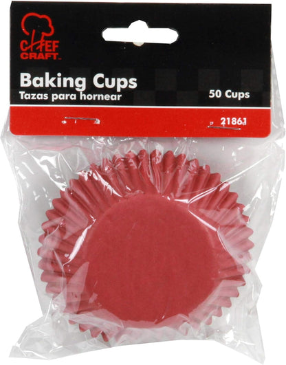Chef Craft Classic Cupcake Liners, 50 Count Dark Red