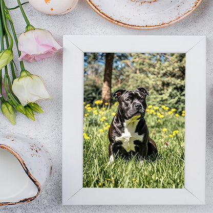 EATUKYIC Black Staffordshire Bull Terrier Diamond Painting DIY Kits 5D Diamond Art Full Round Drill Beads by Number Stitch Handmade Arts and Crafts for Living Room Home Wall Decor 12x16 inch/30x40cm