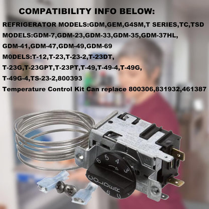 Refrigerator Temperature Control Kit 800393 Compatible with True Refrigerators, Replace 800306, 831932