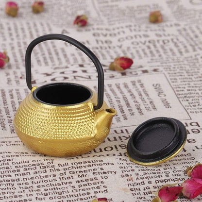 Gaeirt 50ml Cast Iron Tea Pot - Flat Bottom Tea Infuser with Handle and Spout, Exquisite Water Kettle for Home Kitchen