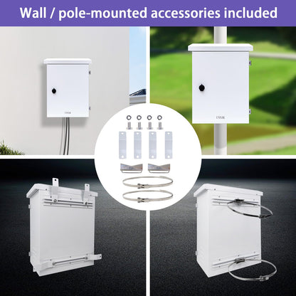 Outdoor Enclosure Electrical Weatherproof Box - 19.7x15.7x7.9 Outdoor Network Cabinet Enclosure with Cooling Fan and Thermostat Kit, Wall/Pole Mount(500x400x200mm)