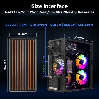 Kroteaup Business Desktop PC, Intel Core i7-4770 3.4GHz, 16GB DDR3, 512GB SSD, WiFi 6.0, Prebuilt Windows 11 Home Tower for Home Office & Study