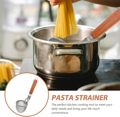 Kichvoe Stainless Steel Noodle Strainer, Fine Wire Mesh Pasta Basket for Cooking, Frying, and Dumplings