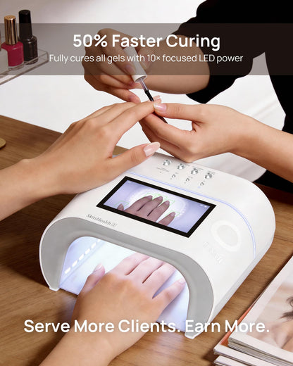 UV LED Nail Lamp for Gel Nails - O NAIL AI Smart Precision Scan Reduces UV Exposure, 109 LED Nail Dryer with HD Display, 2X Fast Curing Light for Salon & Home Pink (Battery Not Included)