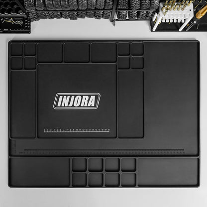 INJORA RC Silicone Pit Mat Repair Work Mat Soldering Mat for RC Car Upgrade (600x450mm)