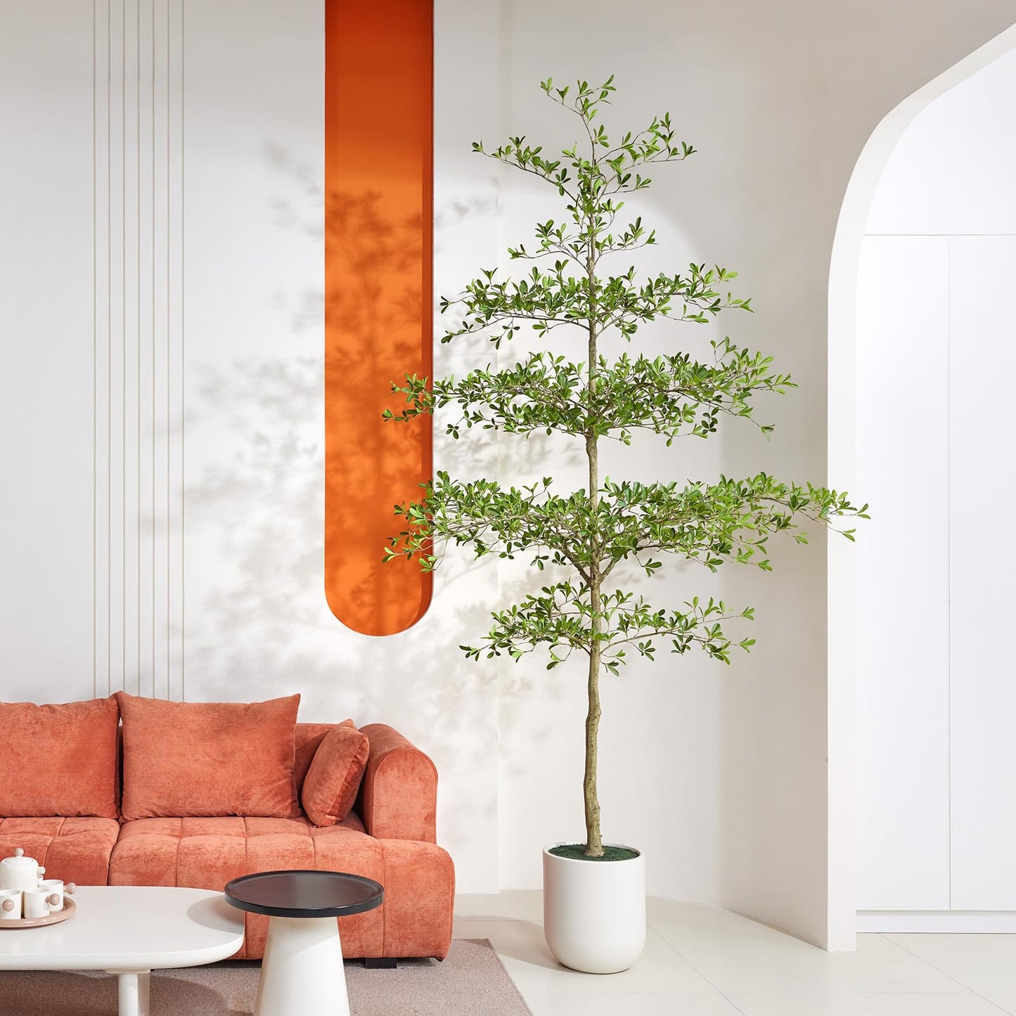 VeriNatural 10FT Artificial Black Olive Tree Indoor with White Planter – Tall Luxury Faux Olive Tree, Mediterranean Architectural Statement Decor for Living Room & Office,VN232