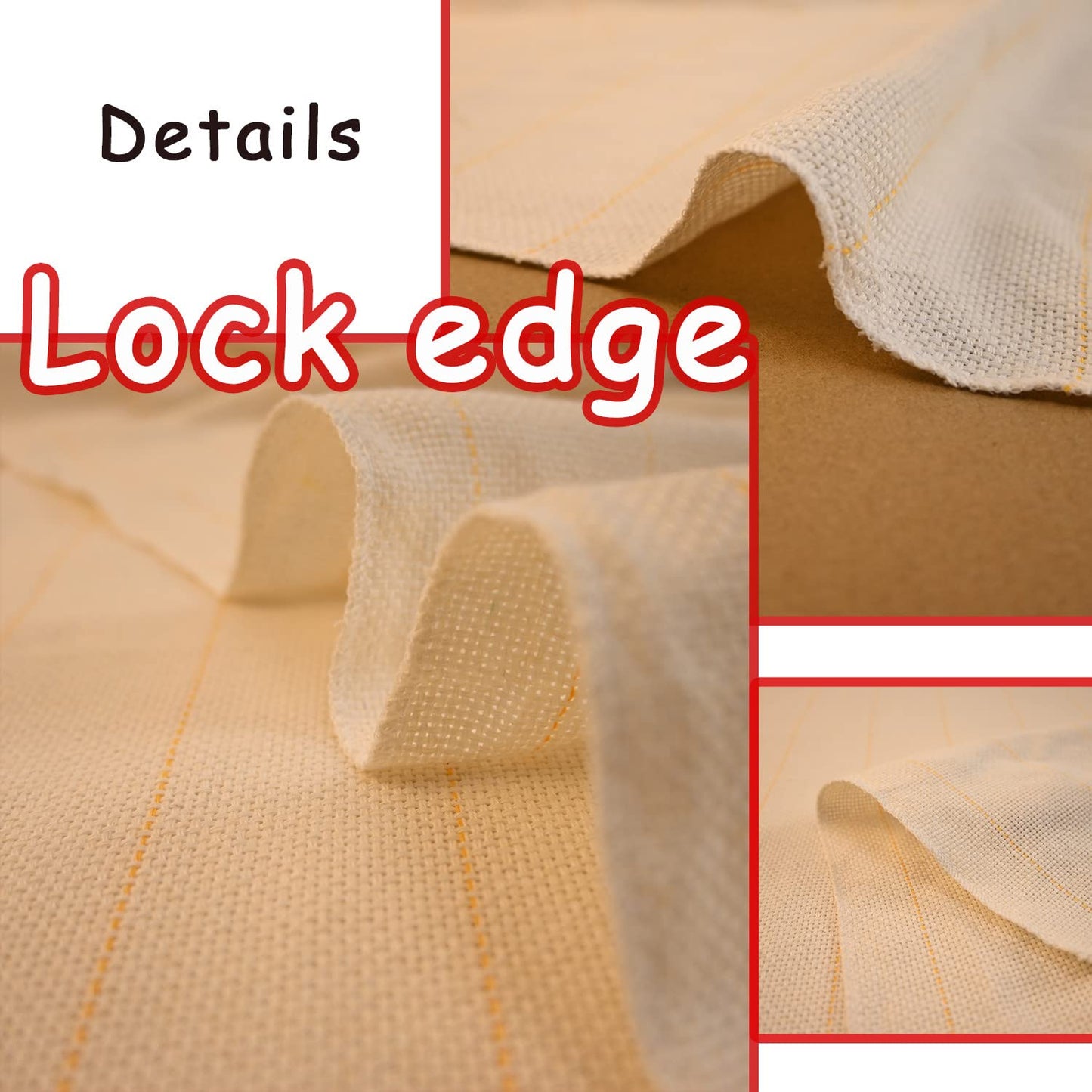 83" x 39" Upgraded Tufting Cloth with Overlocking Edges and Marked Lines | Large Monk's Cloth for Tufting Gun & Punch Needle | Tufting Fabric for Crafts, Punch Needle Projects