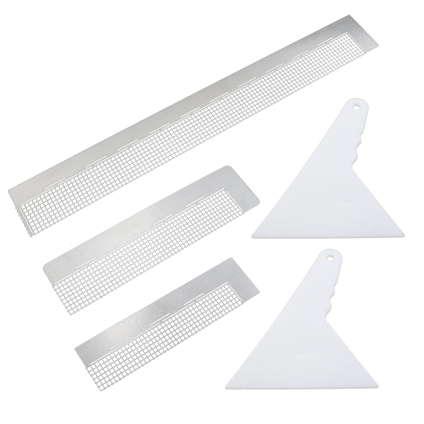 LUORNG 3PCS Diamond Painting Ruler Set, Stainless Steel 5D Diamond Ruler Tools with 216, 400 and 800 Blank Grids, 2PCS Fixing Tools for DIY Painting Kits