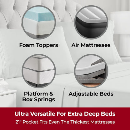 Mellanni Extra Deep Full Sheets - Hotel Luxury, Ultra Soft Cooling Bedding - Wrinkle & Stain Resistant (Full, Spa Mint)