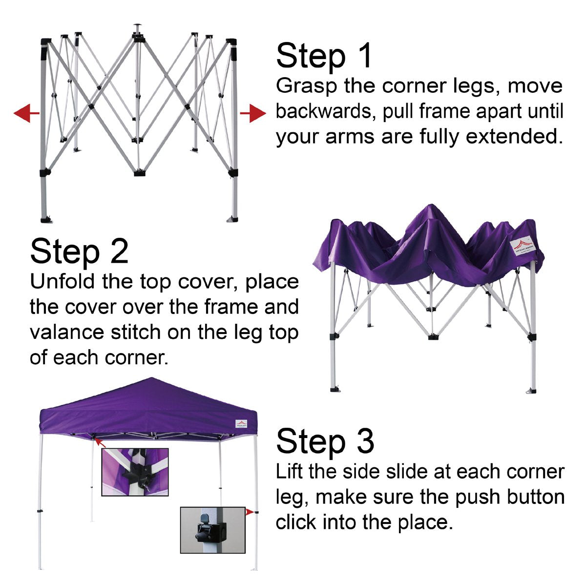 UNIQUECANOPY 10'x10' Pop Up Canopy Tent Commercial Instant Shelter, with 4 Removable Zippered Side Walls and Heavy Duty Roller Bag, 4 Sand Bags Lake Blue