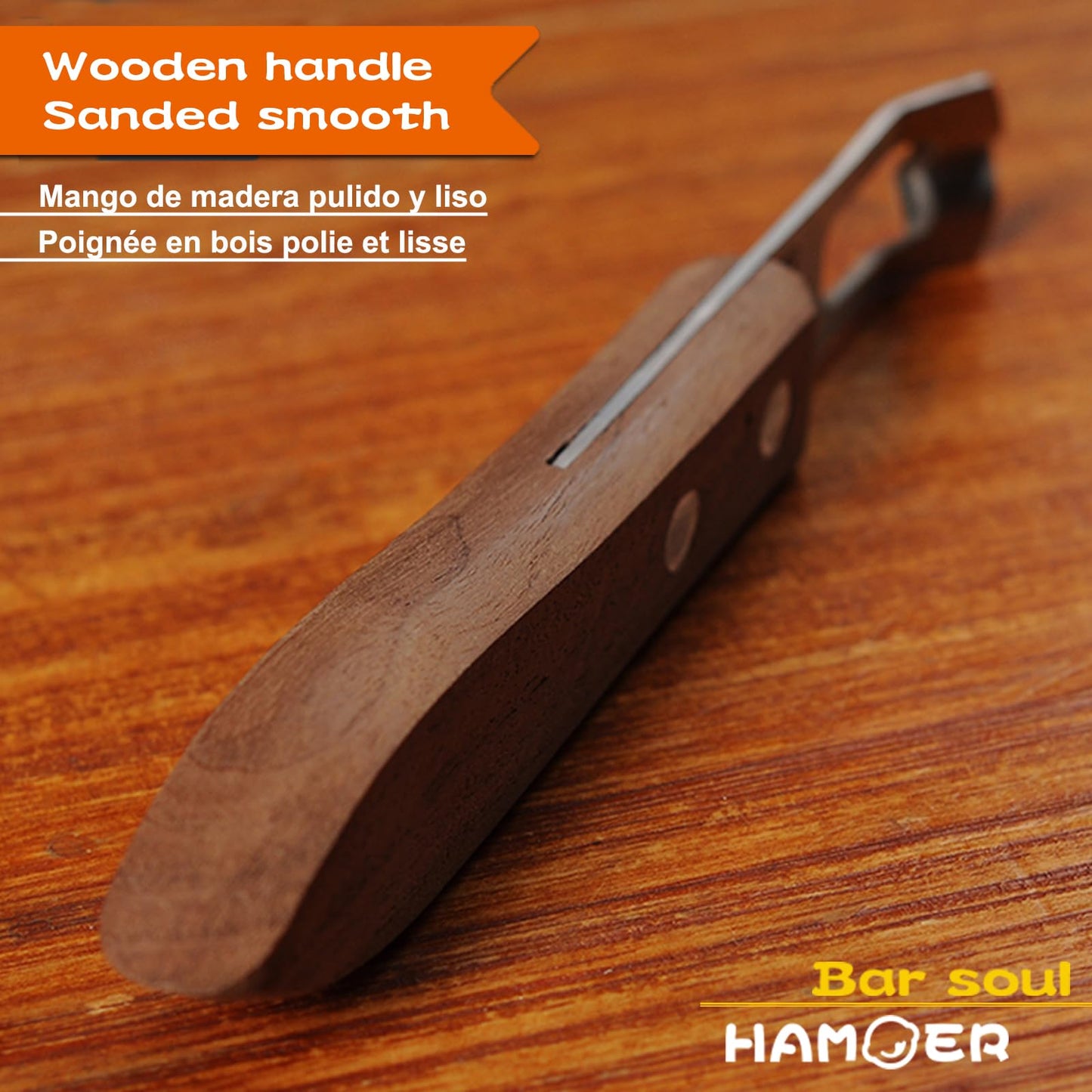 HAMOER Channel Knife Zester - Fruit and Vegetable Tool for Decorating Cocktails, Desserts, and Salads Stainless Steel Tip Wooden Handle