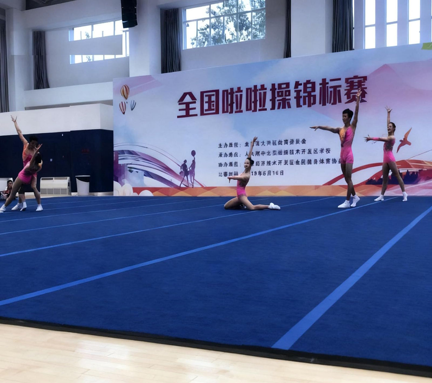 Premium Indoor Gymnastics Track Exercise Mat with Grippy Gym Carpet Top - Sturdy Foam Wrestling Mat for MMA, Cheerleading, and Fitness - Roll Out Design for Easy Setup