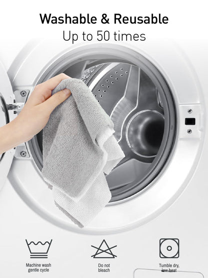 Fantasticlean Microfiber Cleaning Cloth Roll -75 Pack, Tear Away Microfiber Towels, 12" x 12", Reusable, Washable, Scratch Free, Ultra Absorbent Dishcloth for All-Around Cleaning Supplies (Grey)