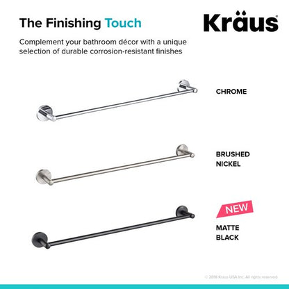 KRAUS Elie 24-inch Bathroom Towel Bar, Brushed Nickel Finish, KEA-18837BN