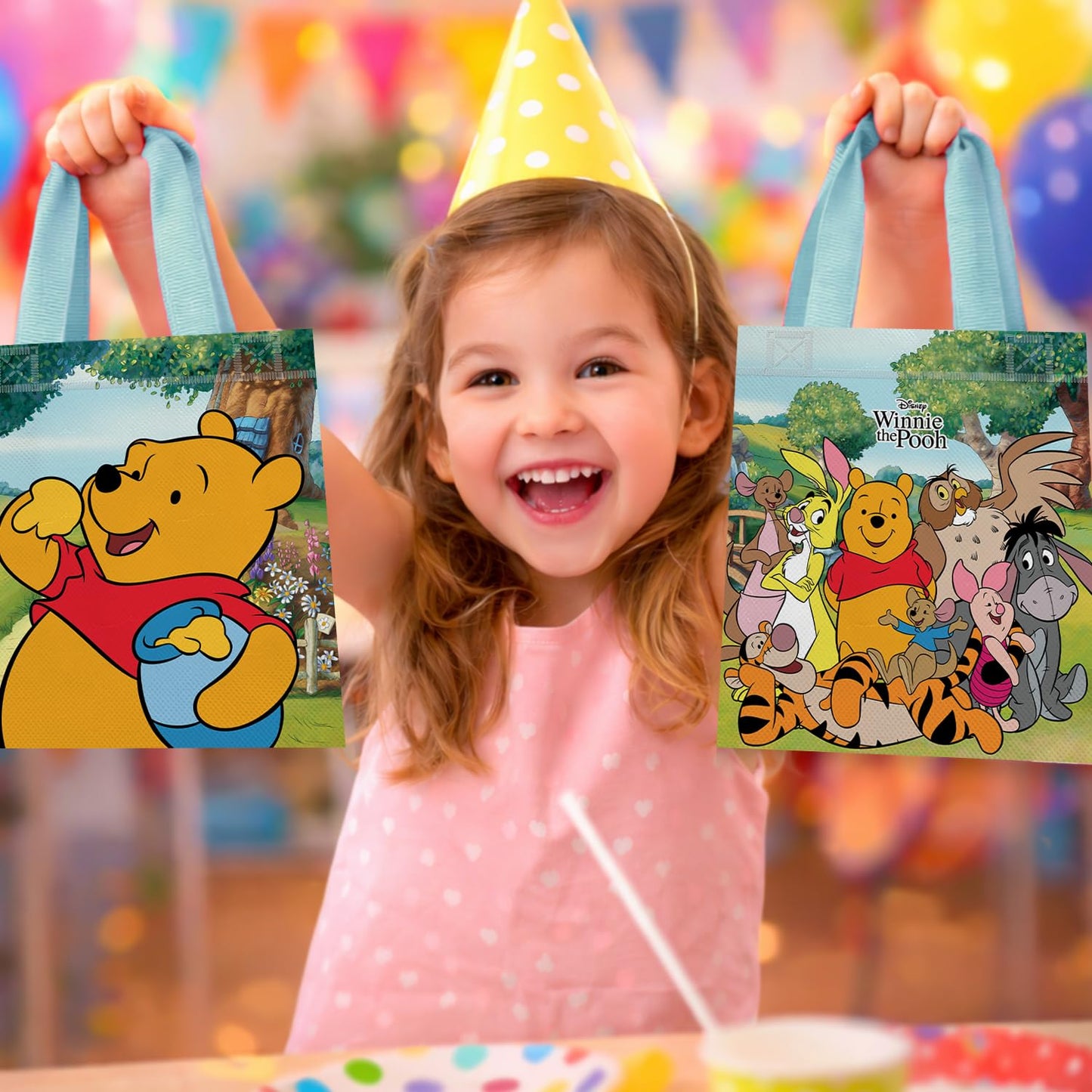 Winnie the Pooh Party Favor Bags for Kids Birthday 12 Pack Bundle