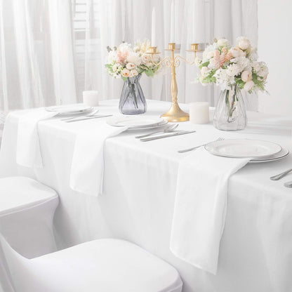 Bailarina Cloth Napkins Set of 40,17x17 inches Dinner Napkins Cloth Washable,Polyester Square Table Cloth Napkin Bulk with Hemmed Edges Ideal for Banquets, Parties and Weddings-White
